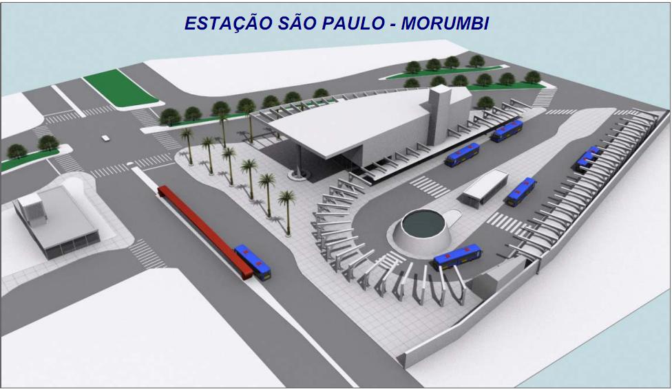 Projeções da estação São Paulo Morumbi divulgadas em meados de 2011